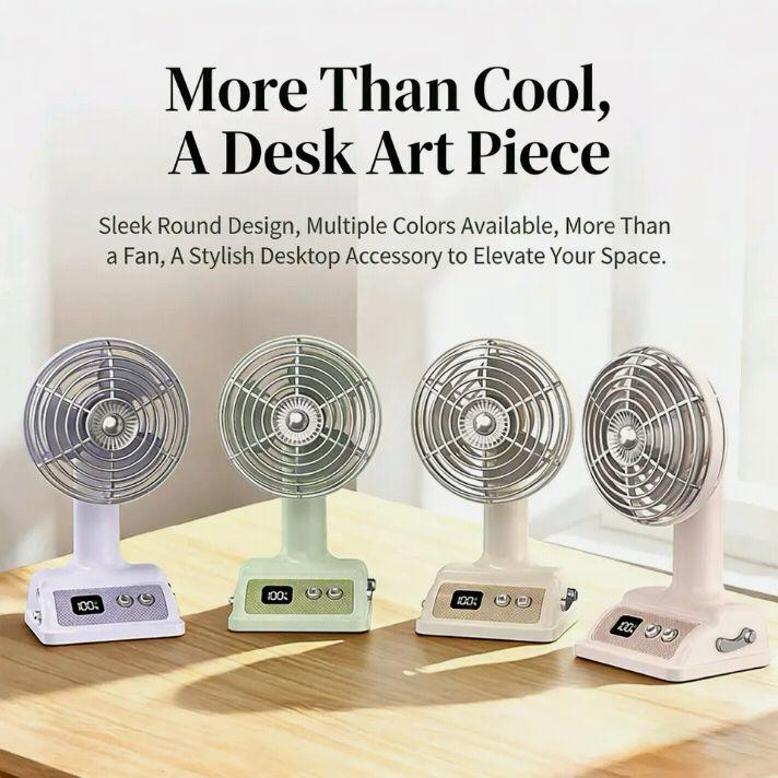 Portable Desktop Fan with Digital Display | Stylish Mini Table Fan